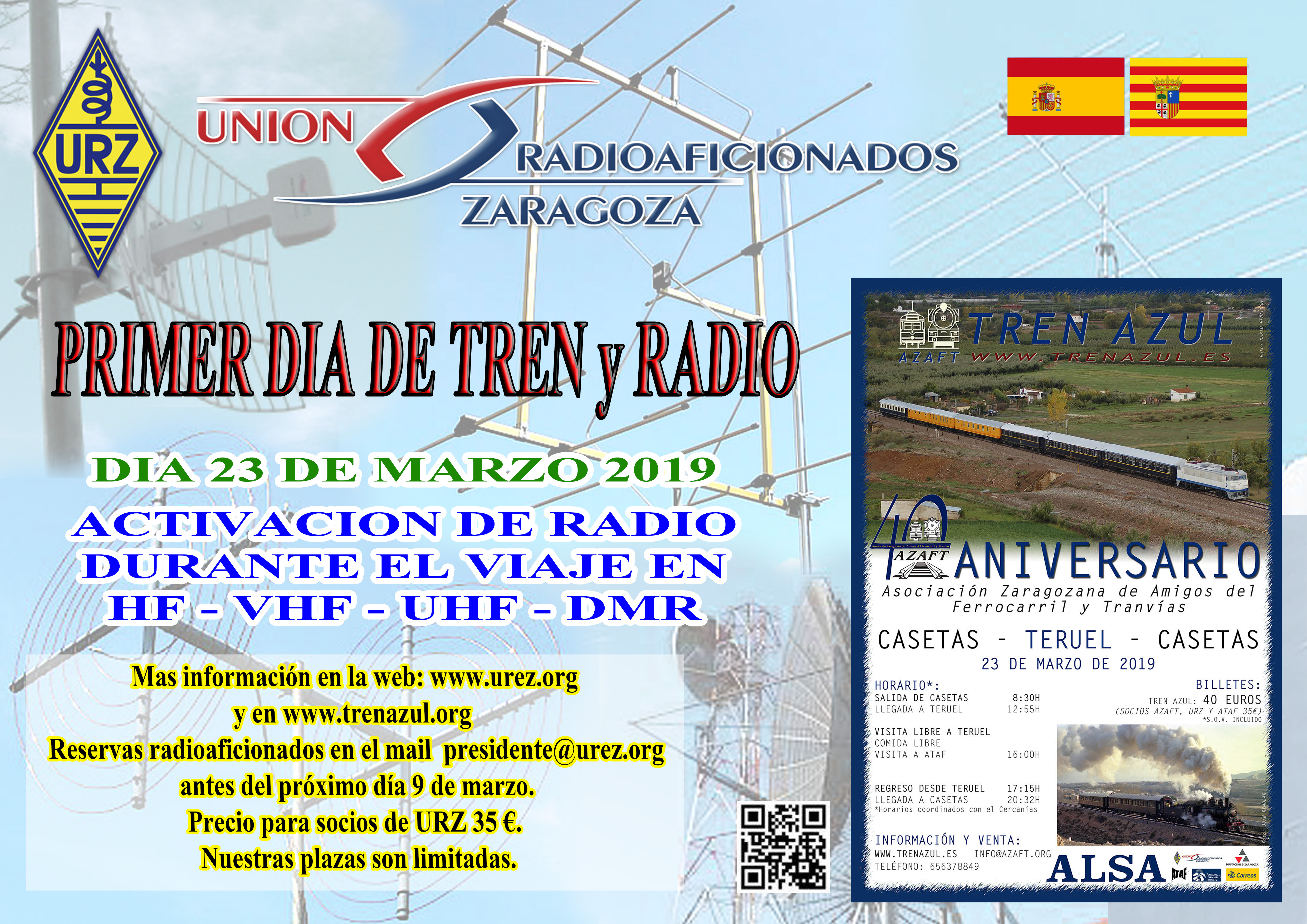 Cartel Primer día de Tren y Radio de URZ